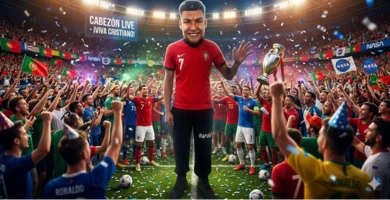 Cabezón de Cristiano Ronaldo CR7 para fiestas infantiles